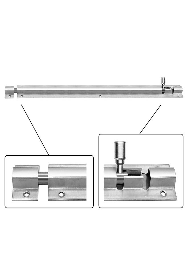 أتلانتيك مزلاج برج من الفولاذ المقاوم للصدأ من أتلانتيك موردن، طوله 18 بوصة، مناسب للمنازل والمكاتب والأبواب والنوافذ، كما أنه مناسب للأبواب الرئيسية والحمامات، سهل التركيب (لونان فضيان، عبوة من قطعتين). - Image 3